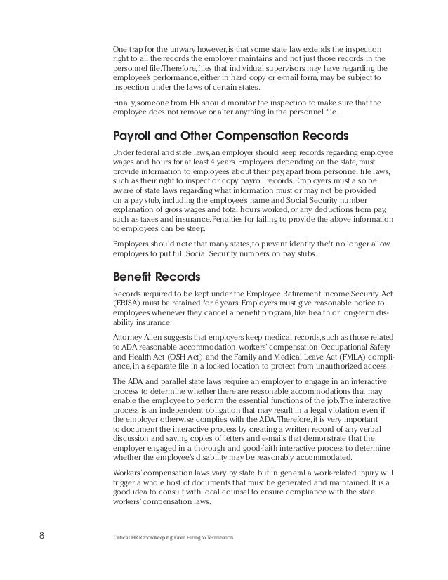 Critical Hr Recordkeeping From Hiring To Termination