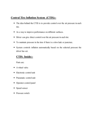 Automatic Inflation Of Tires | DOCX