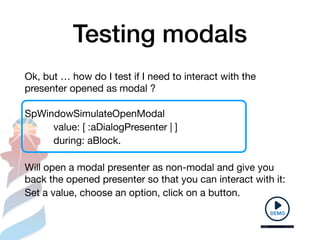 How to test a Spec App ? (ESUG 2025, Gdansk) | PDF