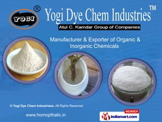Manufacturer & Exporter of Organic &  Inorganic Chemicals  