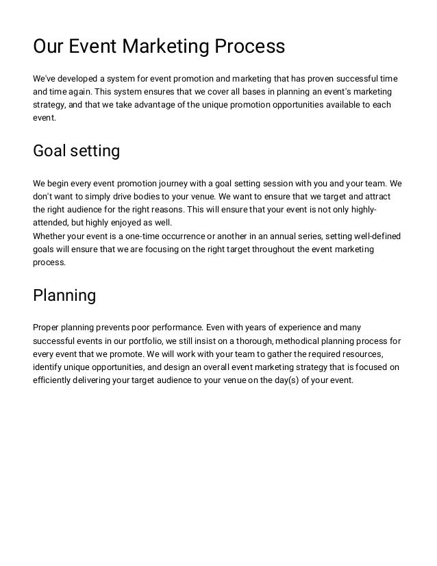 event marketing proposal template event proposal templates