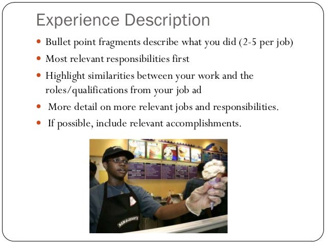 writing about your work experience