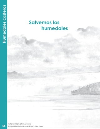 Salvemos los
humedales
Humedalescosteros
Autora: Paloma Núñez Farías
Equipo científico: Manuel Rojas y Pilar Pérez56
 