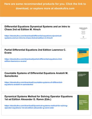 Differential Equations and Dynamical Systems 3ed Edition Lawrence Perko ...