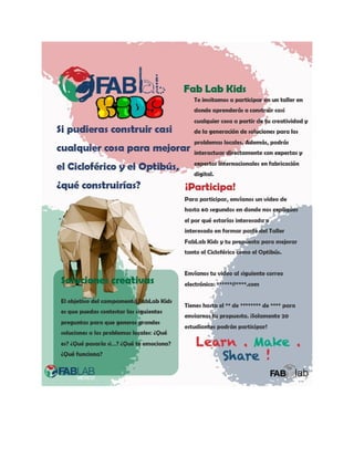 Propuesta Convocatoria participantes FabLab Kids
