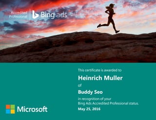 Heinrich Muller
Buddy Seo
May 25, 2016
 