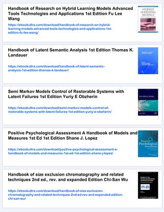 Handbook of latent variable and related models 1st ed Edition Sik-Yum ...
