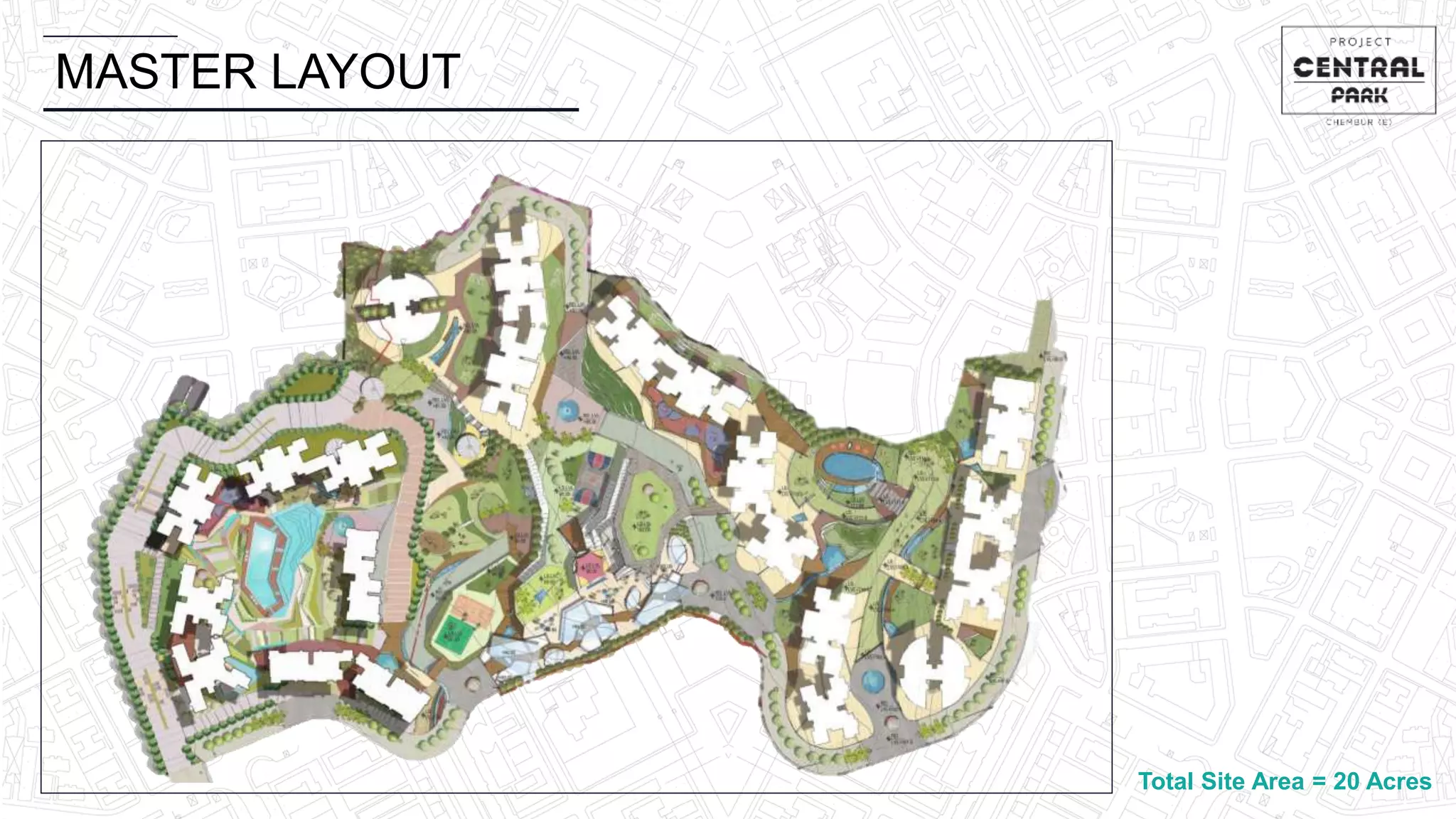 MASTER LAYOUT
Total Site Area = 20 Acres
 