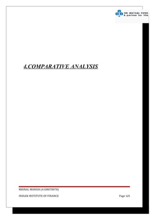 4.COMPARATIVE ANALYSIS




MRINAL MANISH (4108078078)

INDIAN INSTITUTE OF FINANCE   Page 125
 
