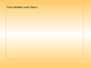 Com treballem amb l’àbac? 