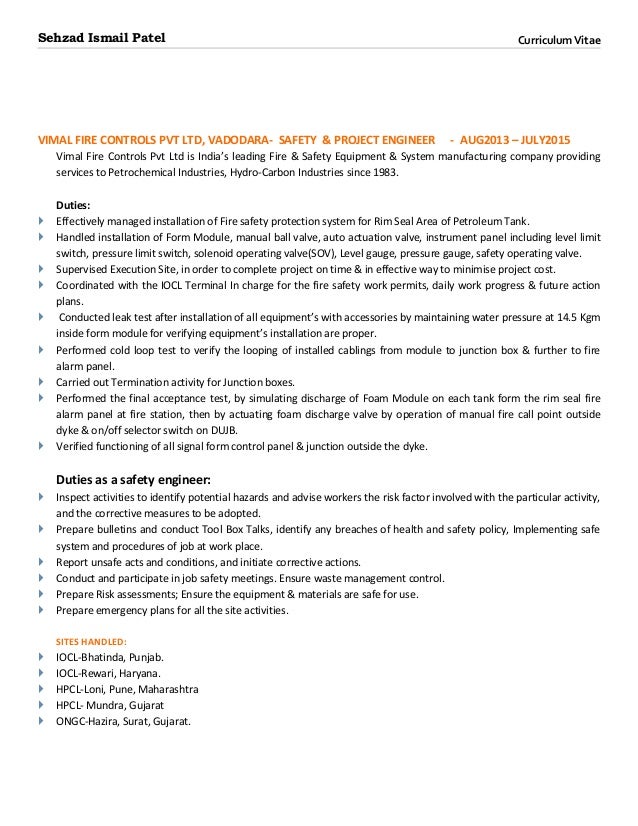 Fire Safety Engineer Sample Resume firefighter fireman resume example Resume Safety Engineer Fire Safety Engineer Sample Resume firefighter resume sample Resume Safety Engineer