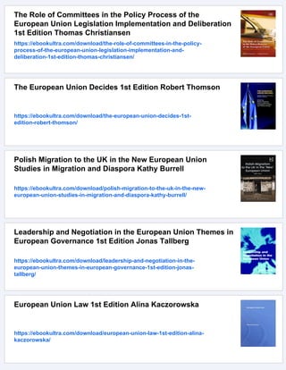 Designing the New European Union 1st Edition Helge Berger And Thomas ...