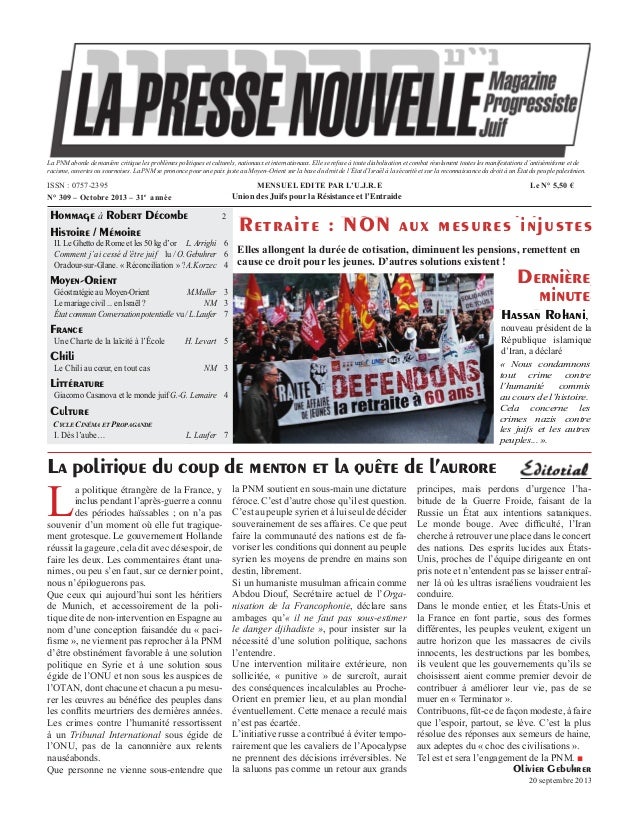 La Presse Nouvelle Magazine 309 octobre 2013