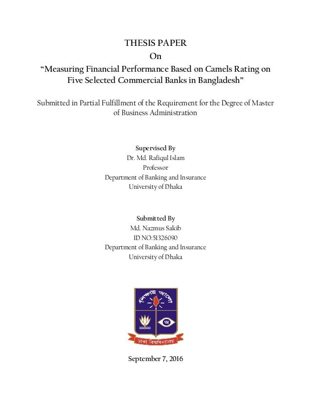 Measuring Financial Performance Based on Camels Rating