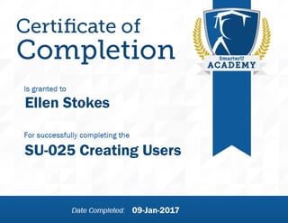 Ellen Stokes
SU-025 Creating Users
09-Jan-2017
 