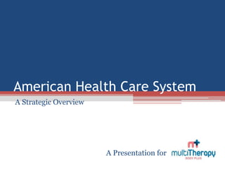 American Health Care System
A Strategic Overview
A Presentation for
 