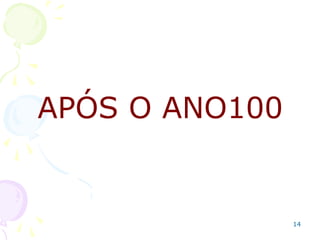14
João, o último a morrer, nos primeiros cap. de
Apocalipse, mostra os problemas das 7 igrejas da
Ásia.
Com destaque para alguns homens que se diziam
cristãos e assenhoraram-se da herança de Deus.
Diótrefes queria dominar a qualquer custo a igreja
local.
“Escrevi à igreja; mas Diótrefes, que gosta muito de
ser o mais importante entre eles, não nos recebe"
(3Jo 9).
Pedro já advertira a respeito disso: “Apascentai o
rebanho de Deus, que está entre vós, tendo
cuidado dele, não por força, mas voluntariamente;
nem por torpe ganância, mas de ânimo pronto;
nem como tendo domínio sobre a herança de Deus,
mas servindo de exemplo ao rebanho” (1Pe 5.1,2).
 