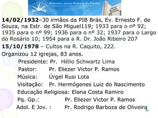 OS ANABATISTASOS ANABATISTAS
36
O 1º uso do termo Anabatistas ocorreu após o 2º
Concílio de Catargo, 225 d.C.
Neste concílio 87 Bispos sob a direção de Cipriano de
Catargo decidiram rebatizar os fiéis das igrejas
Os Anabatistas liderados por Georg Blaurock, Conrad
Grebel e Félix Manz ansiavam por uma Reforma
Protestante mais radical.
1ª Igreja fundada em 21 de janeiro de 1525 em
Zollikon, subúrbio de Zurique, Suíça.
Depois de serem massacrados na Guerra dos
camponeses, sobreviveram na sua forma pacífica,
como a igreja Mennonita.
23 Abril de 1529 – Foi ordenada a morte de todos os
rebatizados ou rebatizadores – Anabatistas, por fogo,
espada ou outros meios.
Principais remanescentes Anabatistas: hutterites,
mennonitas, amishes.
Influenciaram outras denominações: Quakers, Dunkers,
Congregação Cristã e Batistas
 