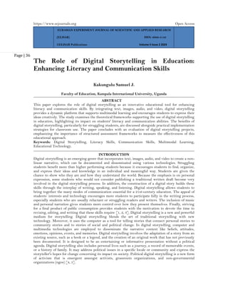The Role of Digital Storytelling in Education: Enhancing Literacy and ...