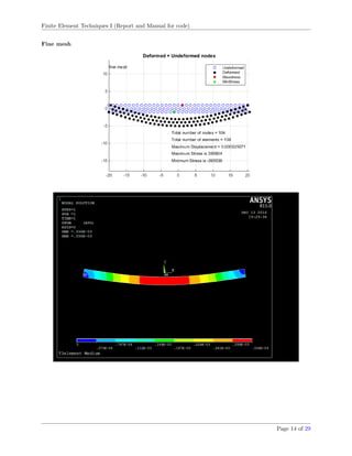Finite Element Techniques I (Report and Manual for code)
Fine mesh
Page 14 of 29
 