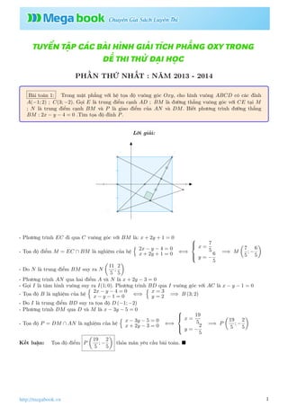Phần 1] Tuyển Tập Các Bài Hình Giải Tích Phẳng Oxy Trong Đề Thi Thử …