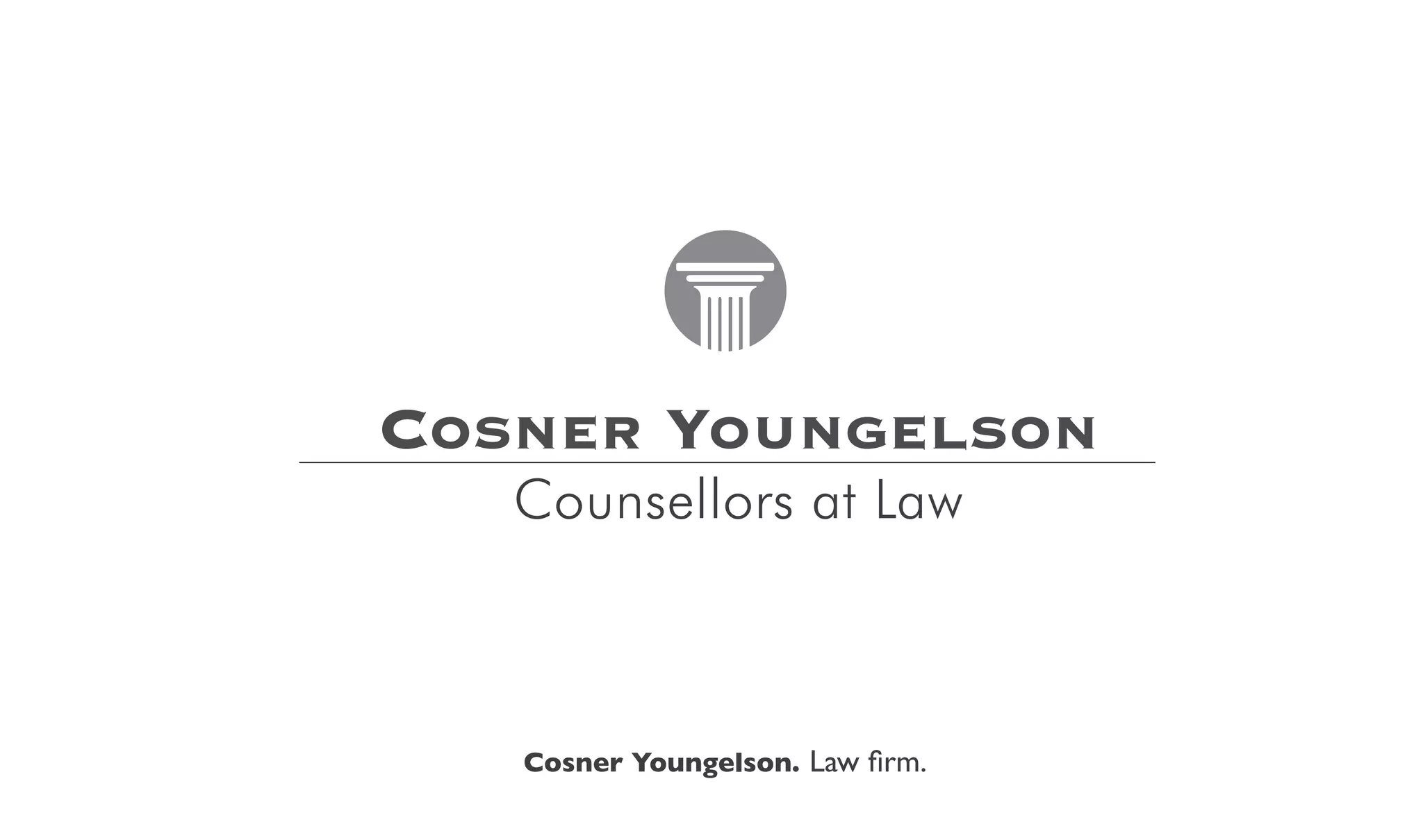 COSNER YOUNGELSON
   Counsellors at Law



   Cosner Youngelson. Law firm.
 