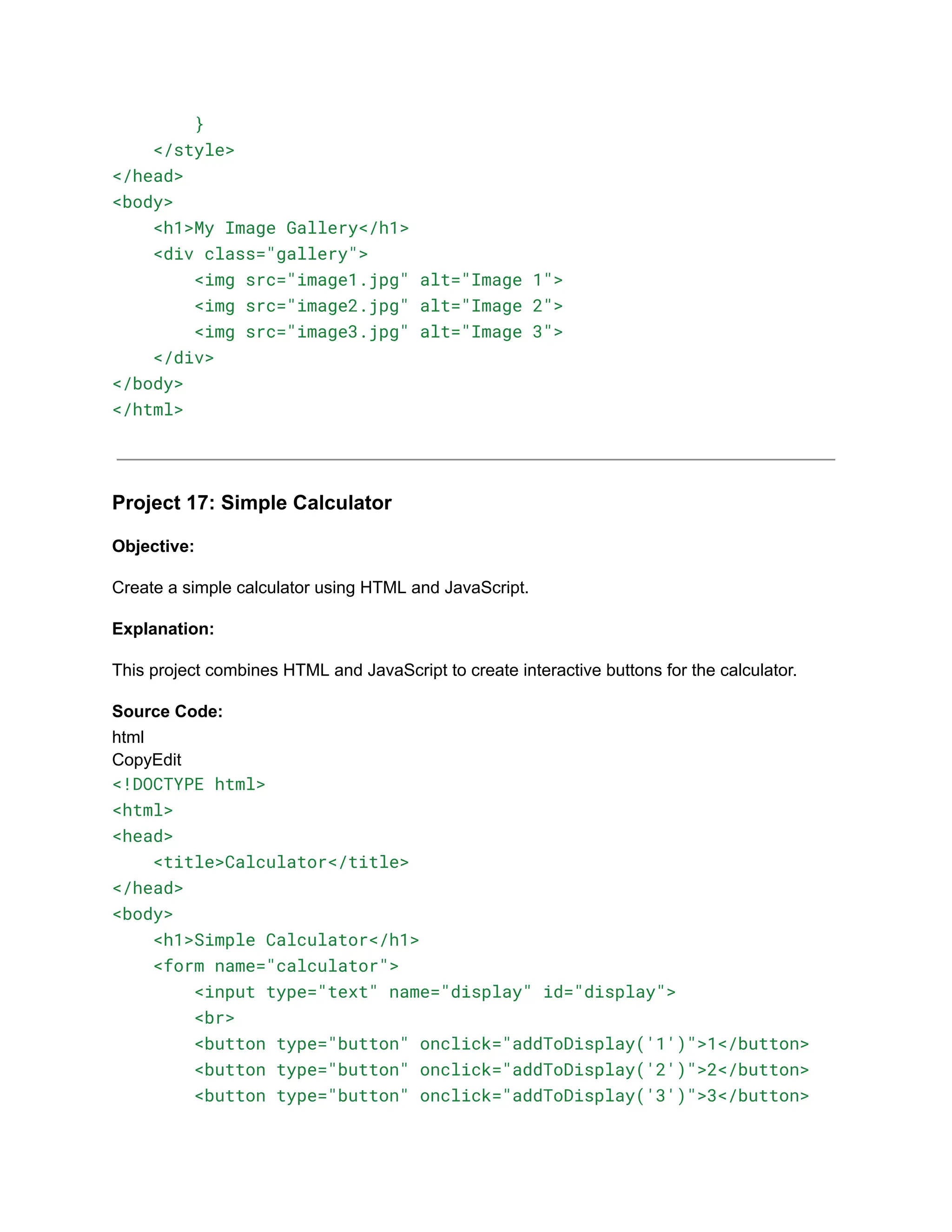 30+ Basic HTML Coding Projects for Class 10.pdf