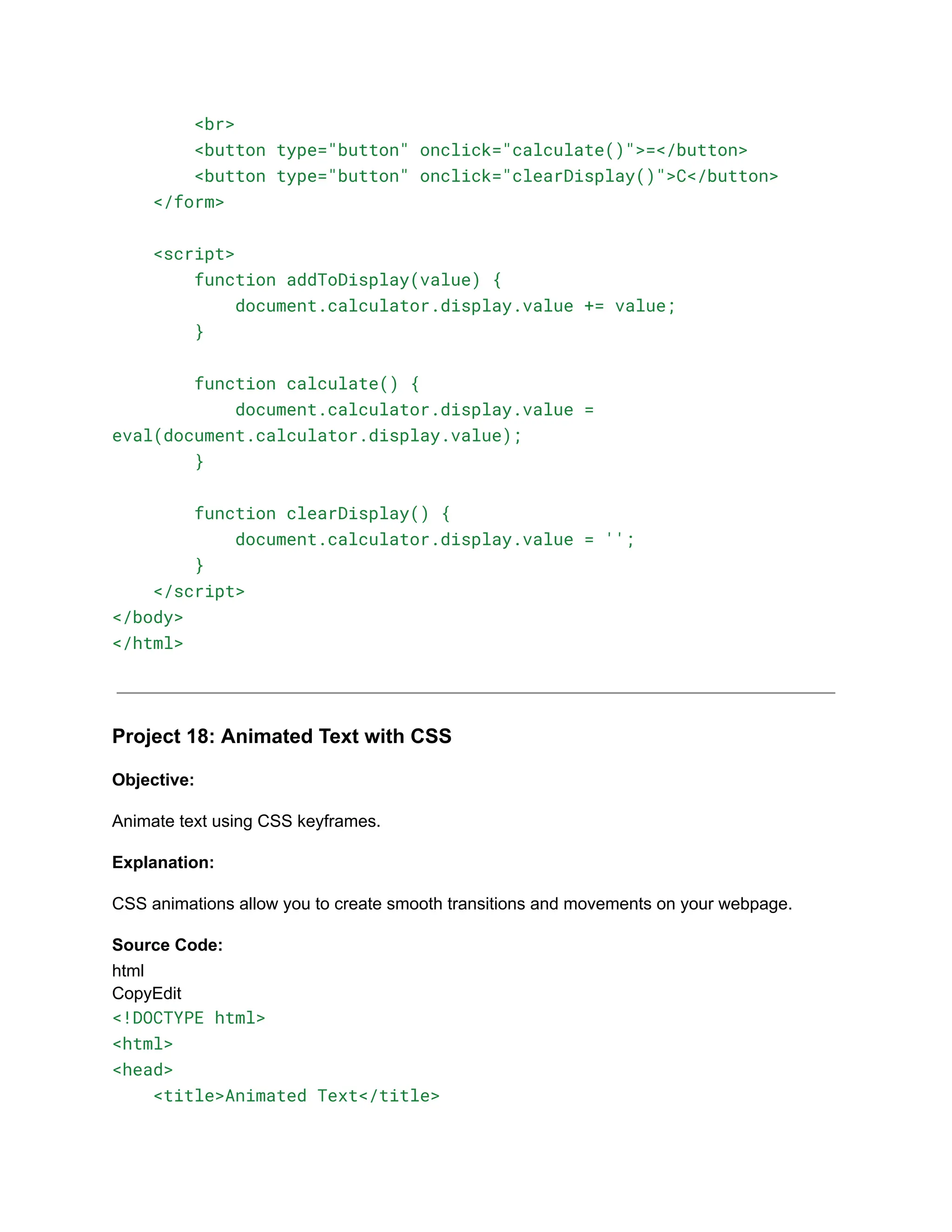 30+ Basic HTML Coding Projects for Class 10.pdf