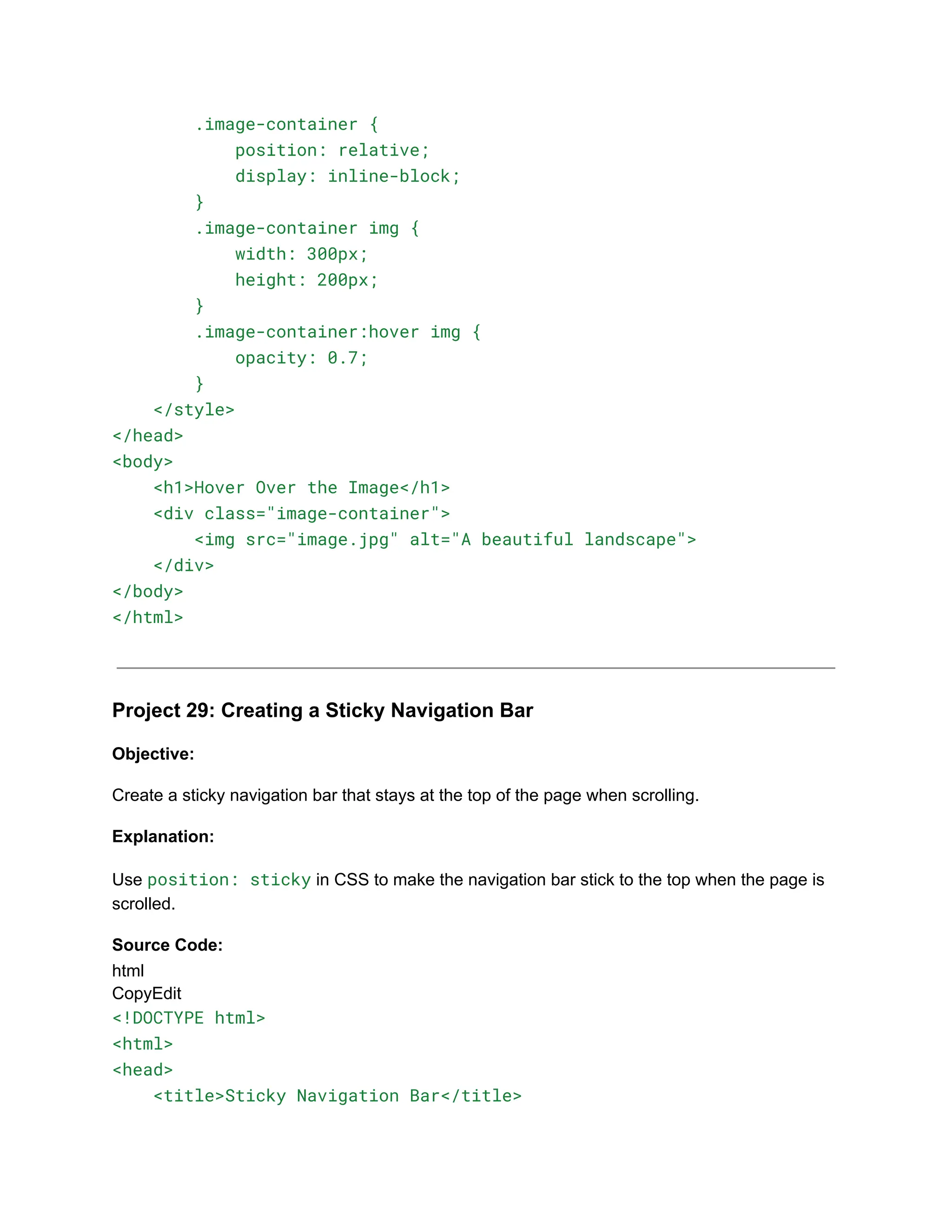 30+ Basic HTML Coding Projects for Class 10.pdf