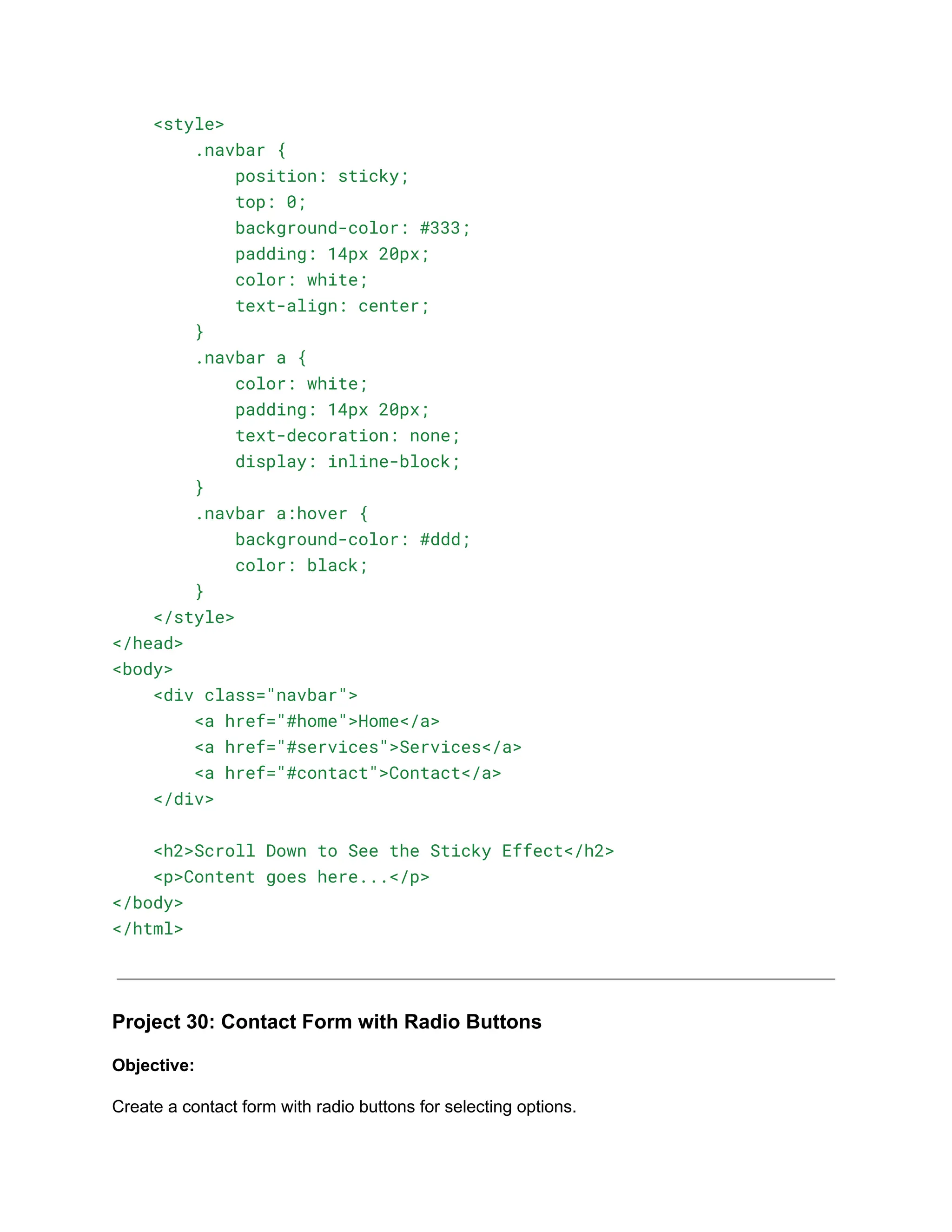 30+ Basic HTML Coding Projects for Class 10.pdf