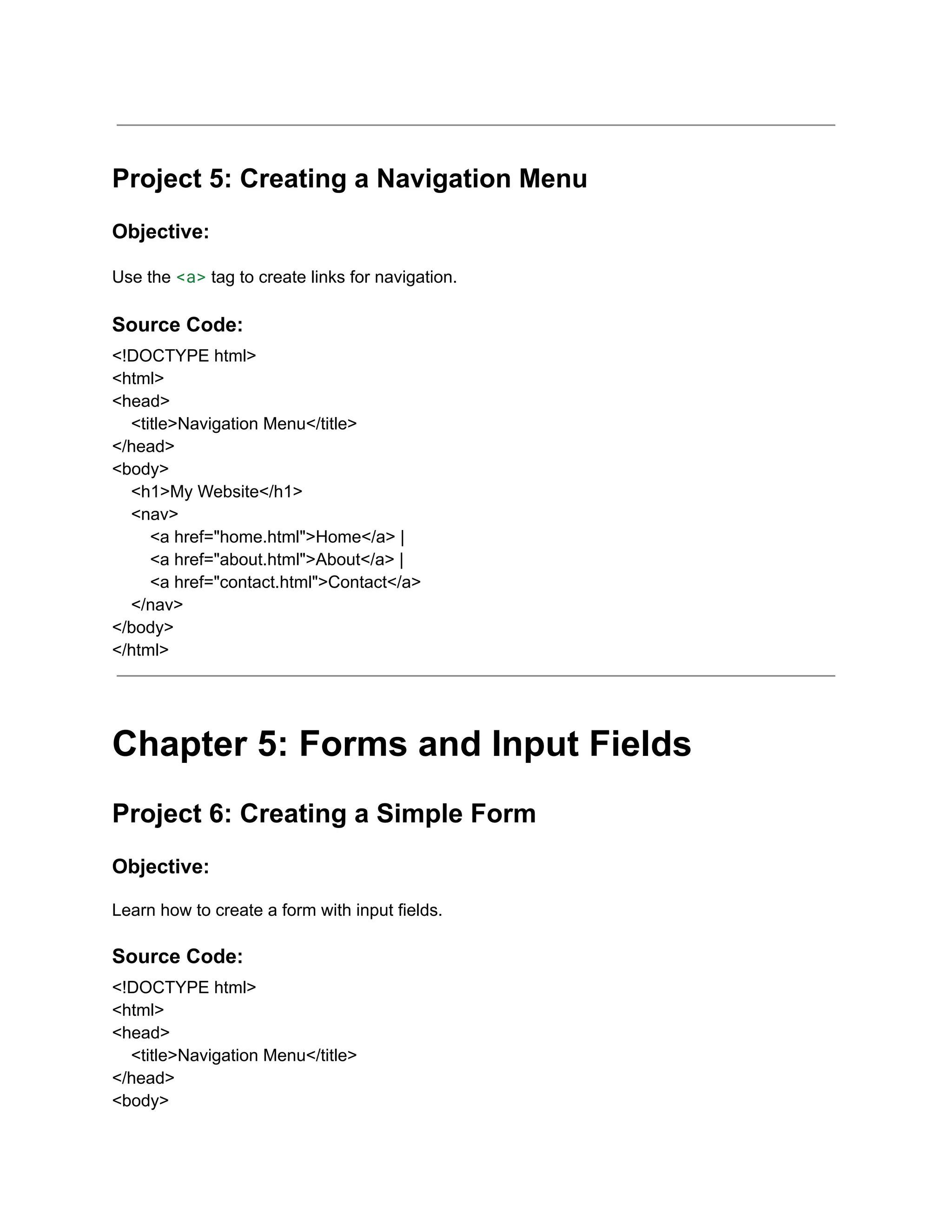 30+ Basic HTML Coding Projects for Class 10.pdf