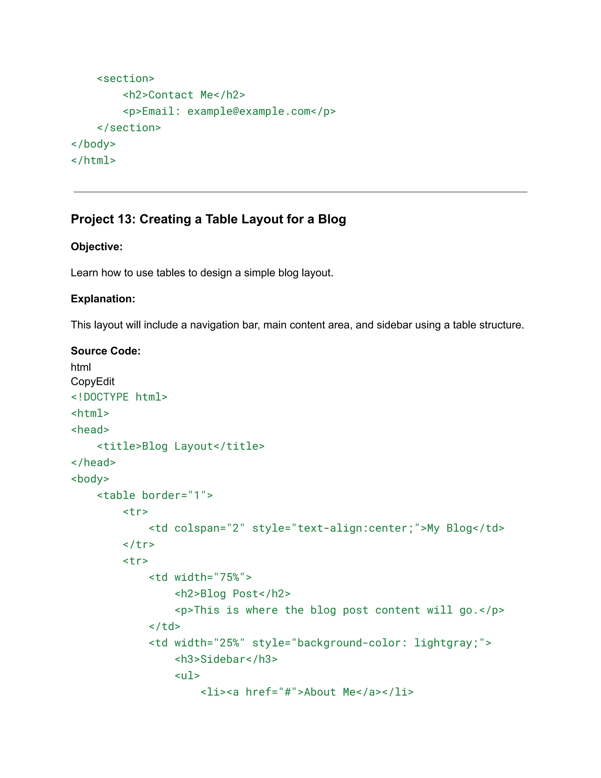 30+ Basic HTML Coding Projects for Class 10.pdf