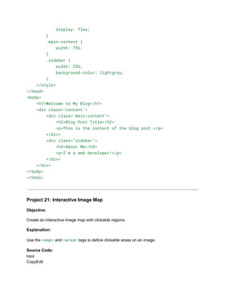 30+ Basic HTML Coding Projects for Class 10.pdf