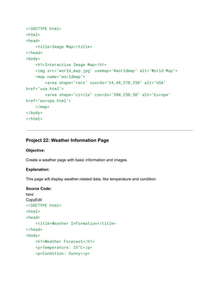 30+ Basic HTML Coding Projects for Class 10.pdf