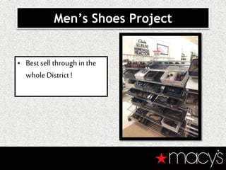Men’s Shoes Project
• Best sellthroughin the
whole District !
 