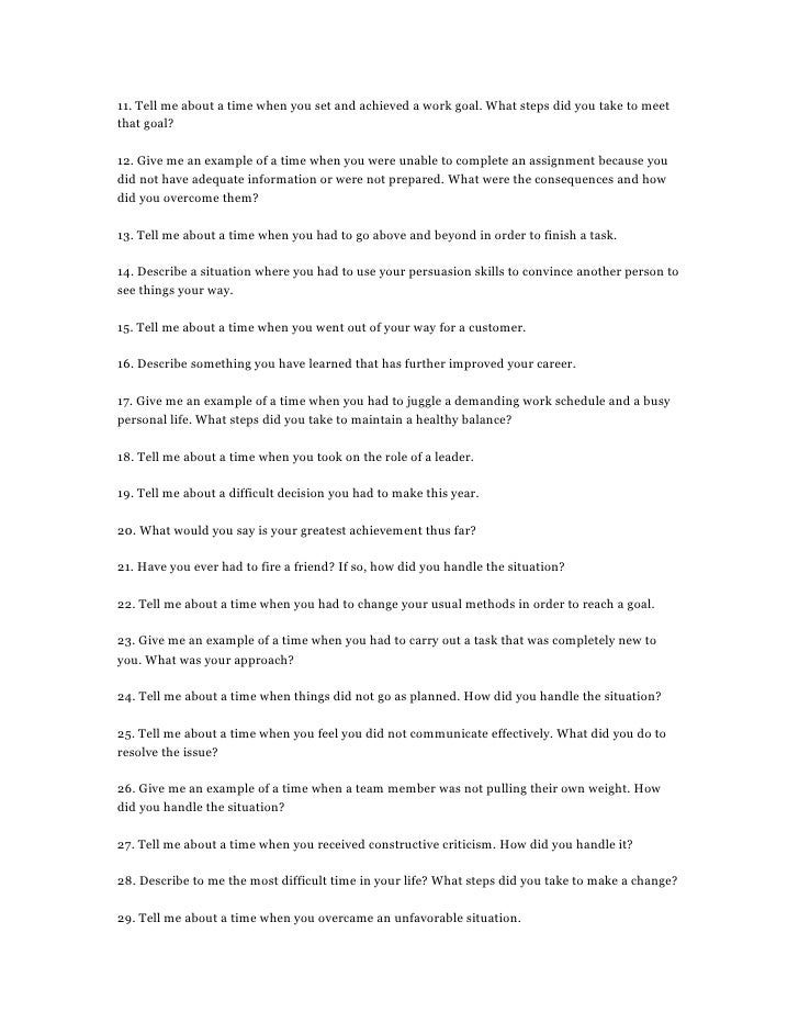 preparing for a behavioral interview