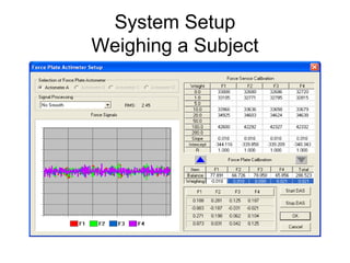 System Setup
Weighing a Subject
 