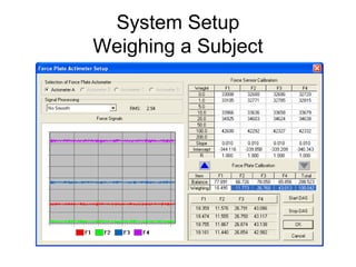 System Setup
Weighing a Subject
 