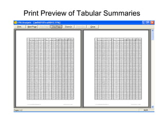 Print Preview of Tabular Summaries
 
