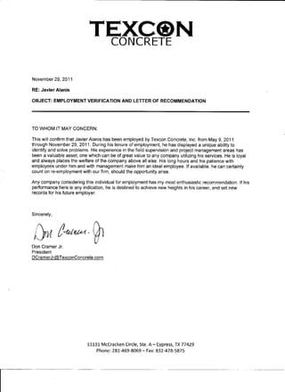 Don Cramer's letter