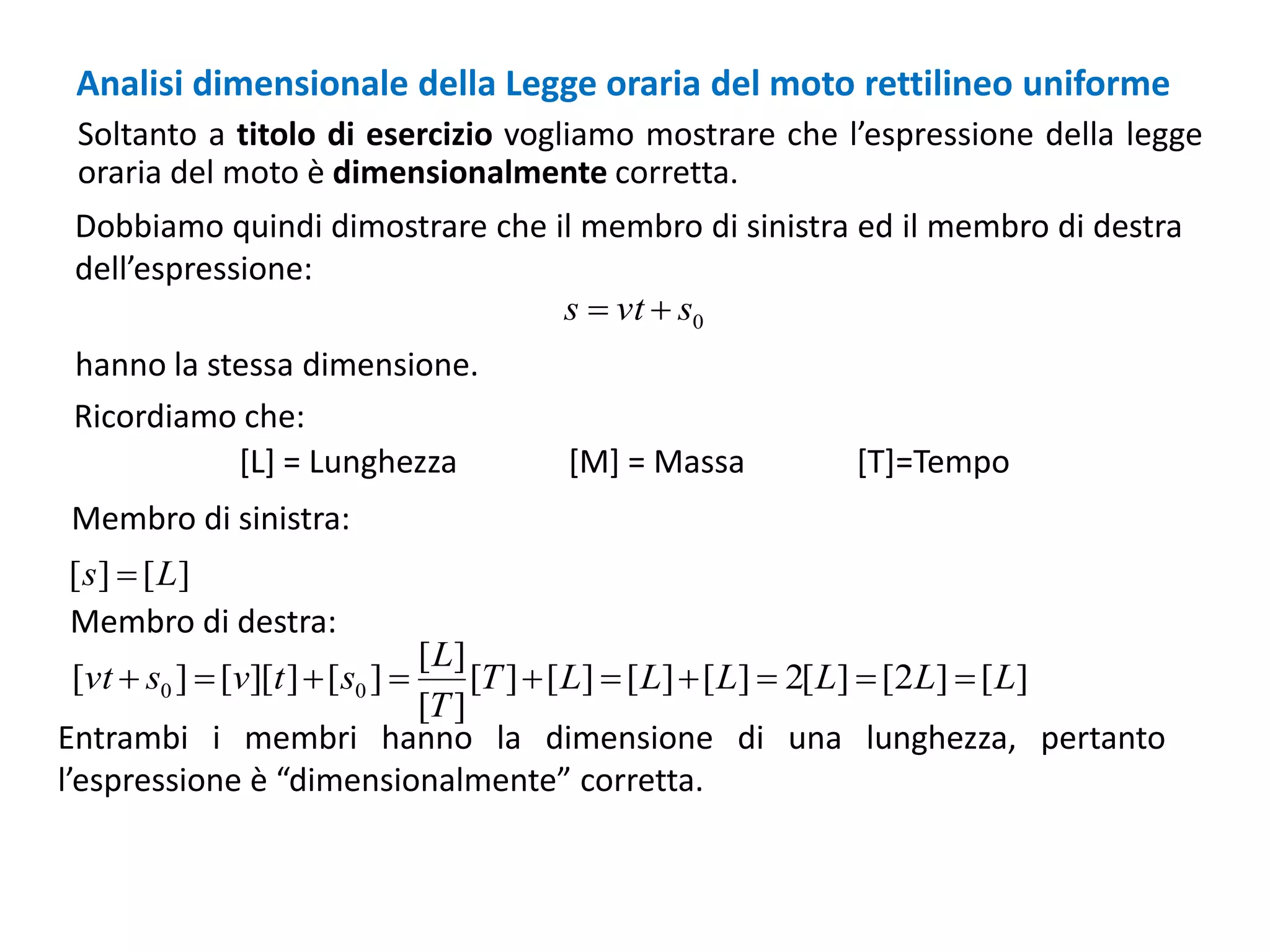 grafico spazio tempo moto rettilineo uniforme