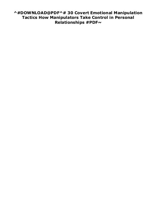 Pdf No Buy 30 Covert Emotional Manipulation Tactics How Manipulat