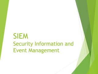 SIEM
Security Information and
Event Management
 