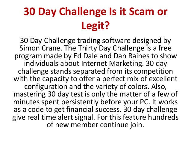 Binary options 30 day challenge