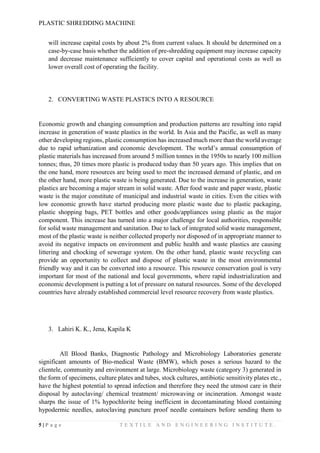 PLASTIC SHREDDING MACHINE | PDF