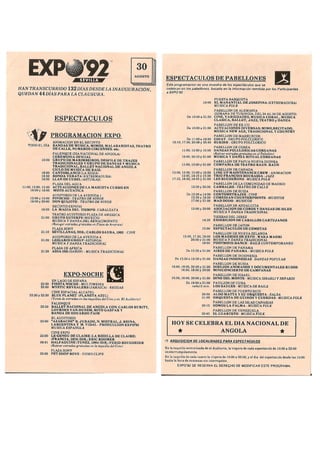 Programa del 30 de agosto de EXPO 92