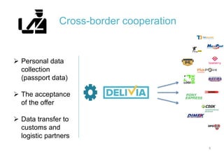 Cross-border cooperation
6
 Personal data
collection
(passport data)
 The acceptance
of the offer
 Data transfer to
customs and
logistic partners
 