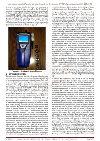 Dust Monitoring Systems and Health Hazards in Coal Mining A Review | PDF