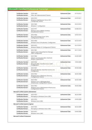 Microsoft Certifications | PDF