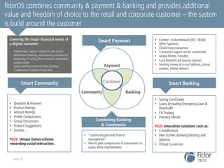 fidorOS fidorOS combines is set community up to become & payment the & most banking accessible and provides banking additi...